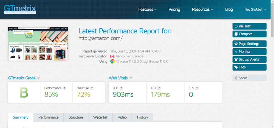 GTmetrics tool for analyse your website’s speed